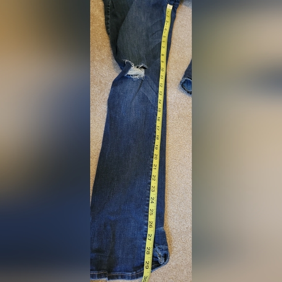 Abercrombie & Fitch blue distressed jeans womens size 6 S w28 L31 inseam 29"Dar - Picture 8 of 9